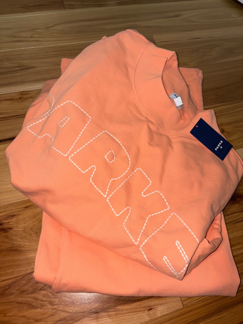 Parke mock neck sweat set in peach orange 🍑🤍